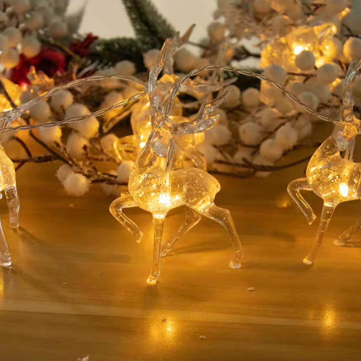 Zenora 3D Reindeer LED Christmas String Lights (Battery Operated)
