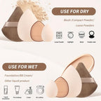 Zenora MAANGE 7pcs Makeup Brush & 12pcs Puff Set with Felt Bag