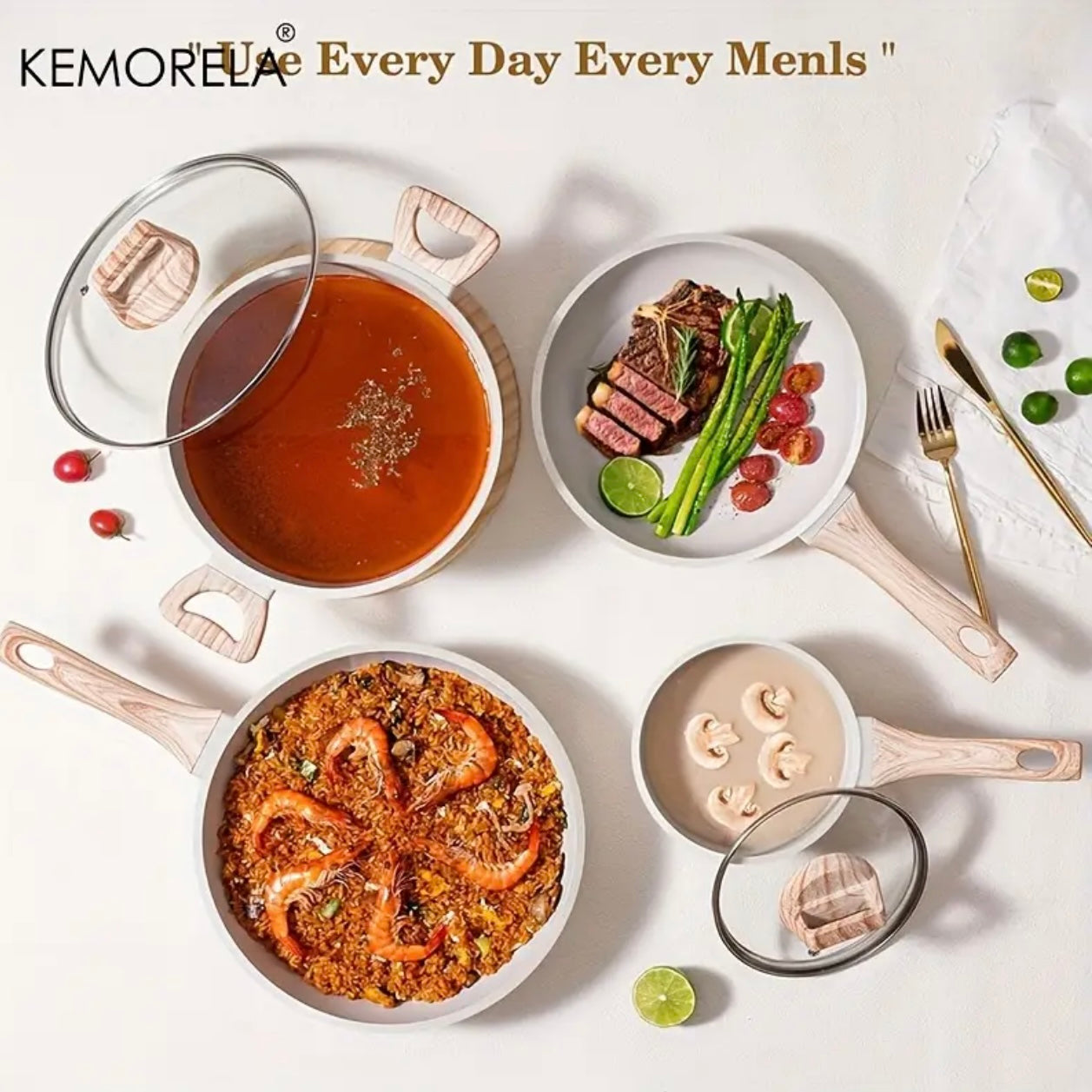 Zenora Kemo AllureStone Non-Stick Cookware Set (14pcs)