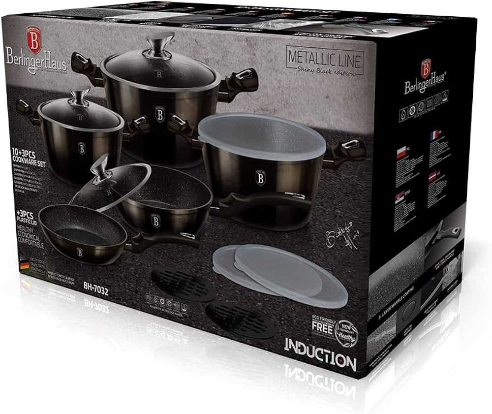 Zenora Berlinger Haus 13-Piece Marble Coating Smart Lid Cookware Set
