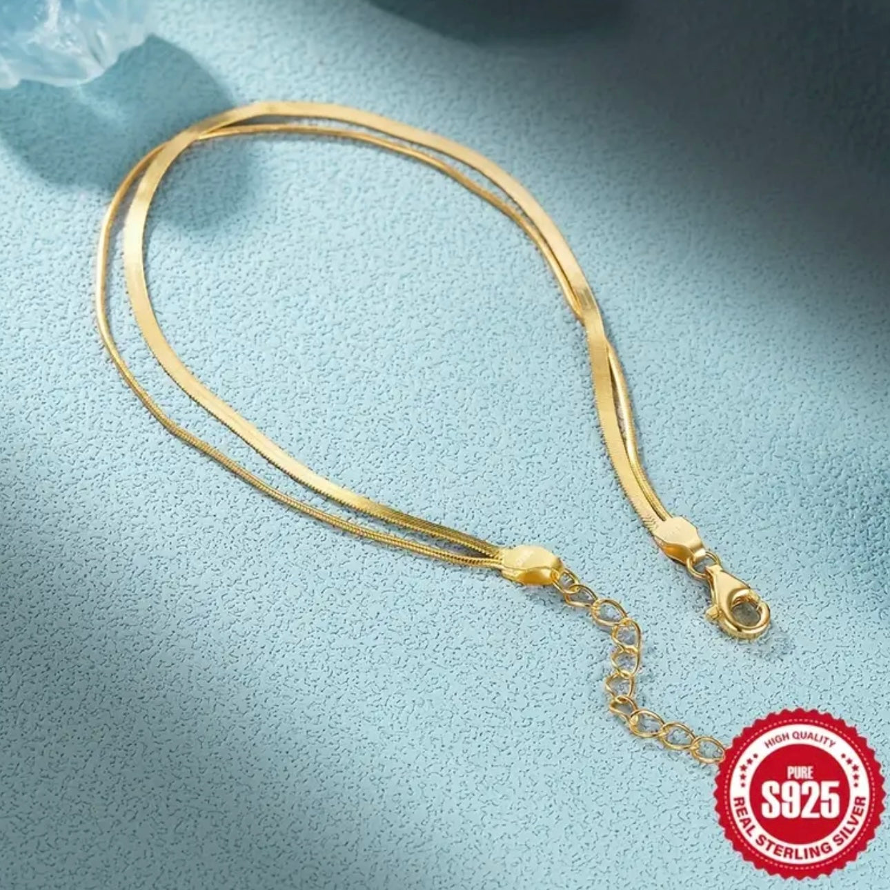 Serpentine Glow S925 Silver Double-Layer Bracelet