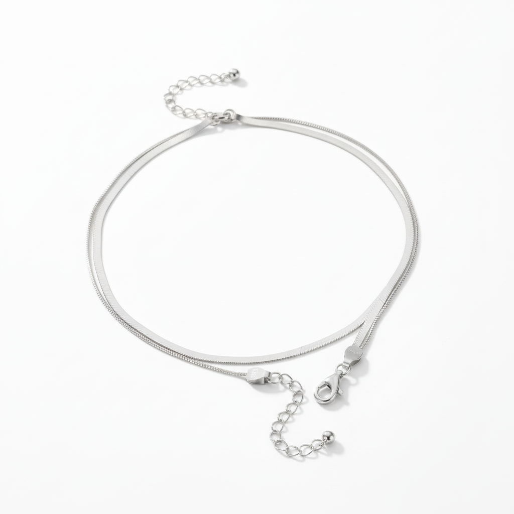 Serpentine Glow S925 Silver Double-Layer Bracelet