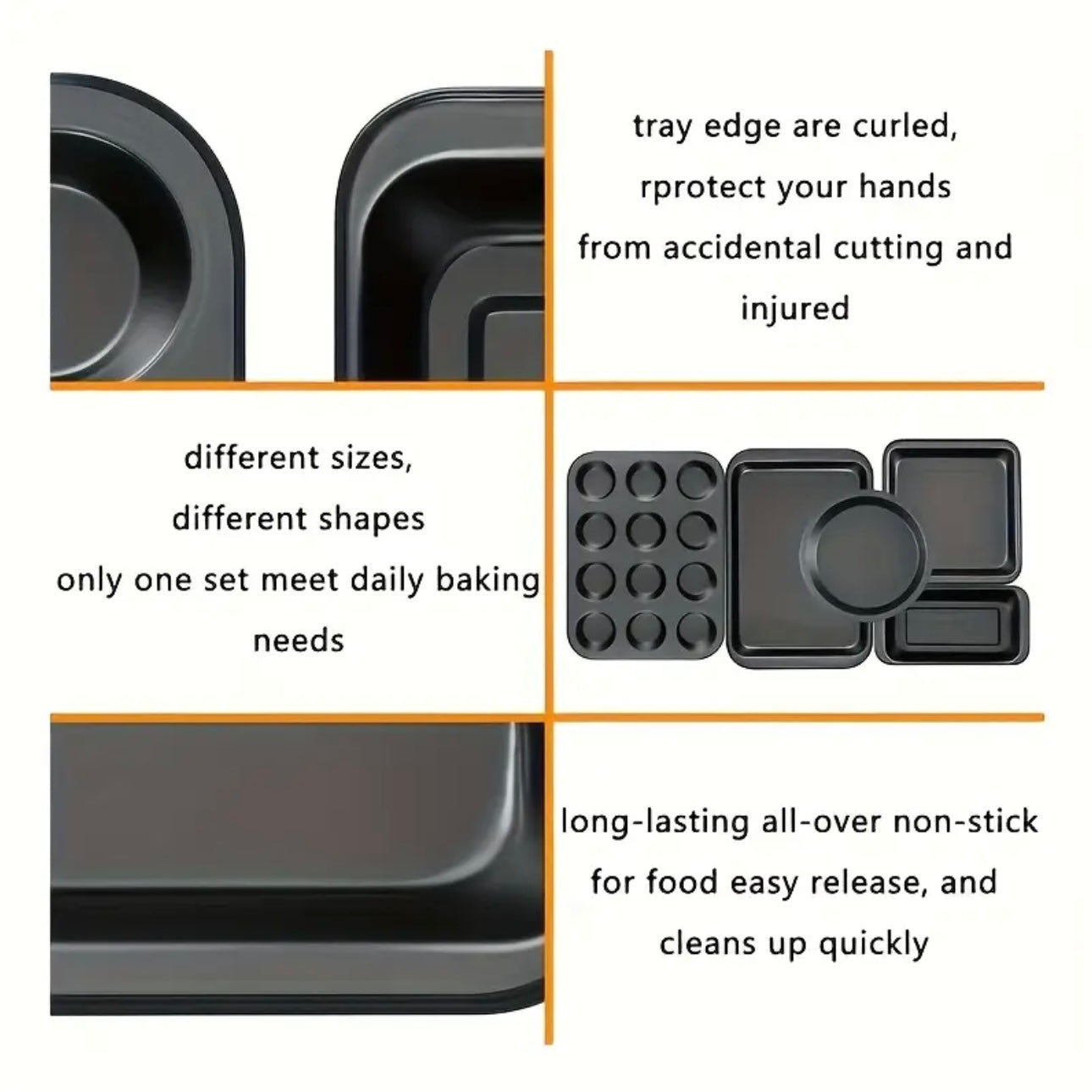 Zenora 5-Piece Non-Stick Baking Pan Set