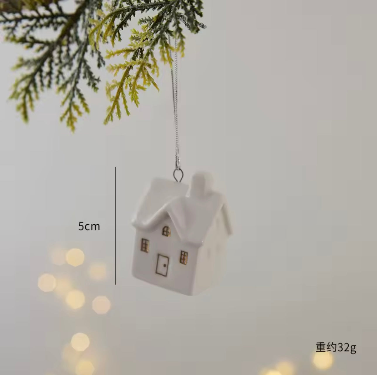 Zenora White Ceramic Christmas Tree Ornaments