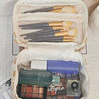 Zenora 3-Piece Quilted & Checkered Makeup Bag Set