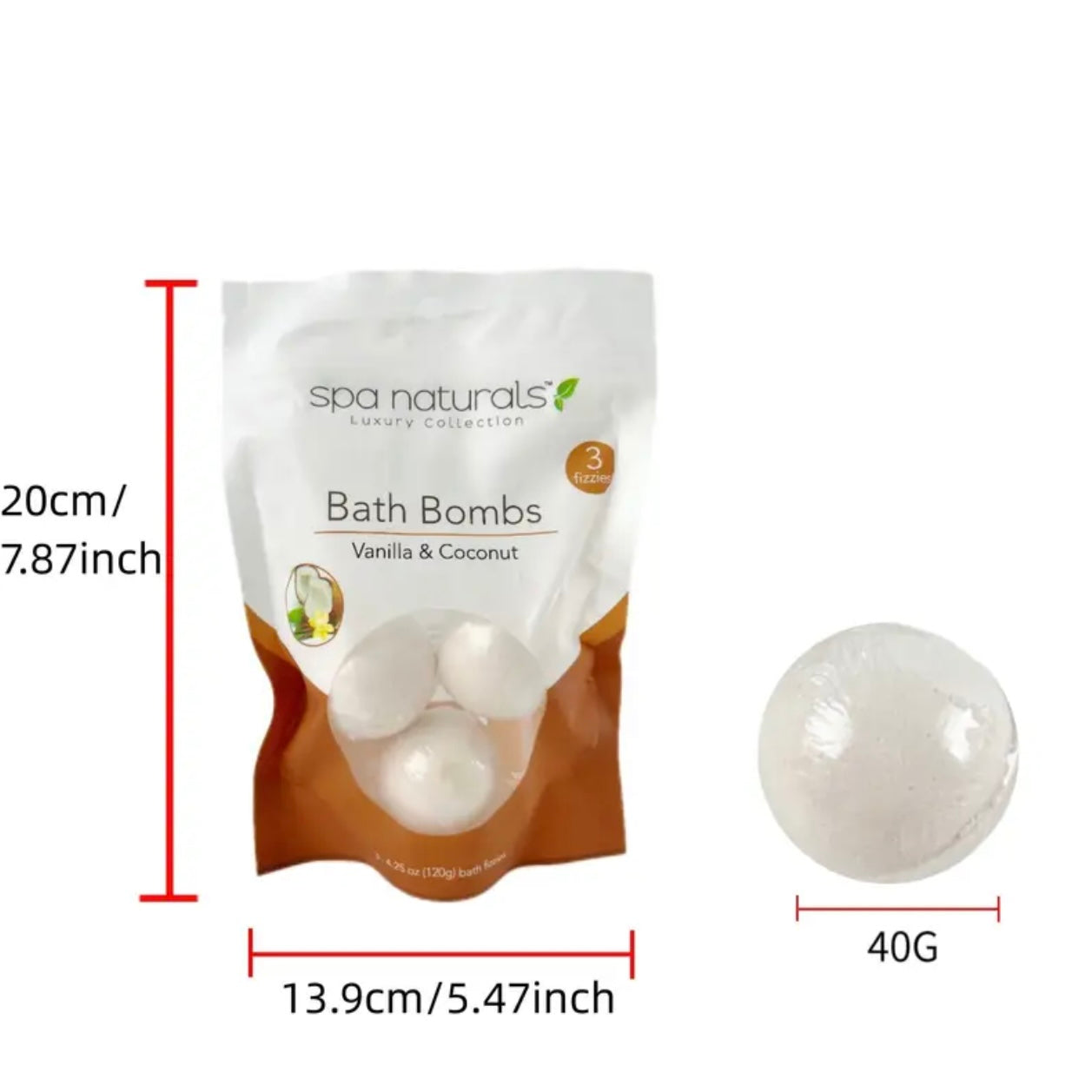 Zenora 3-Pack Vanilla & Coconut Bath Bomb Set