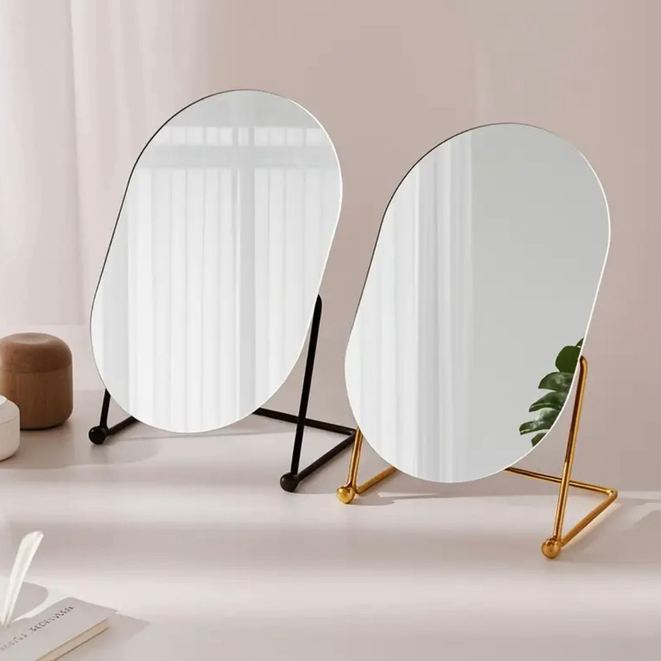 Zenora Frameless HD Irregular Oval Makeup Mirror