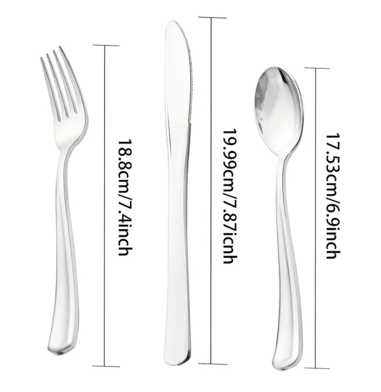 Zenora 180-Piece Silver Plastic Cutlery Set