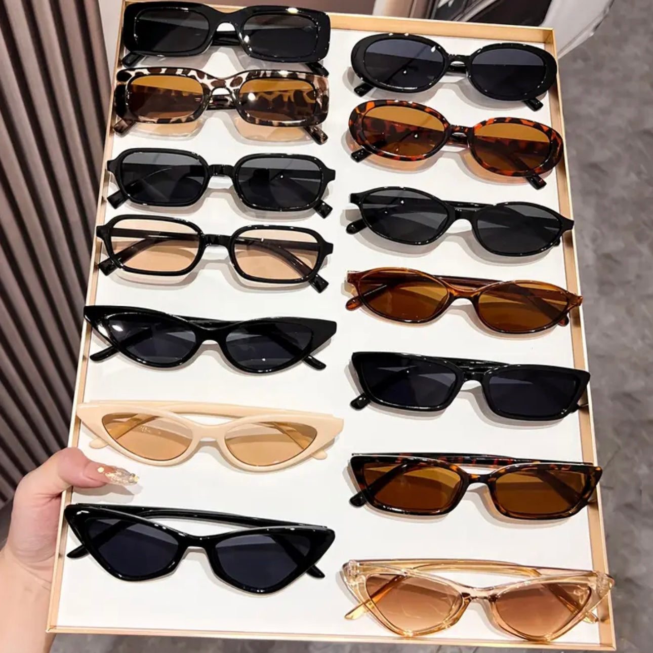 14pcs Fashion Glasses Set – Chic Black, Tortoiseshell & Leopard Print Frames