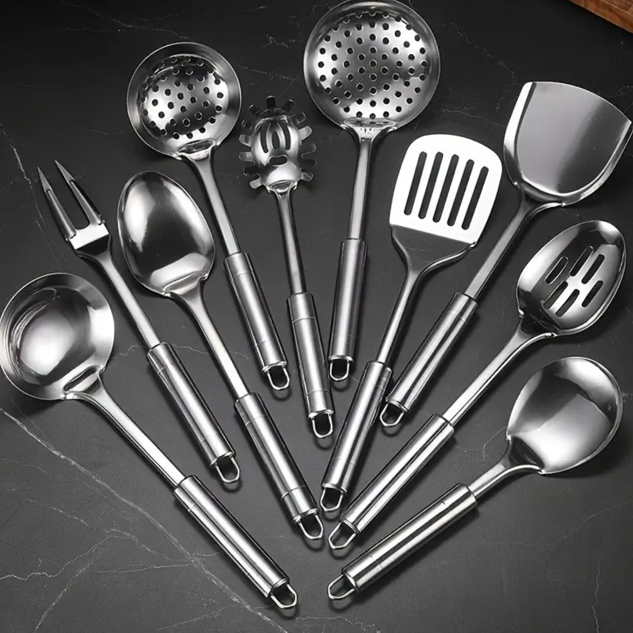 Zenora 10-Piece Premium Stainless Steel Kitchen Utensil Set