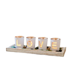 Zenora Wooden & Glass Letter Candle Holder