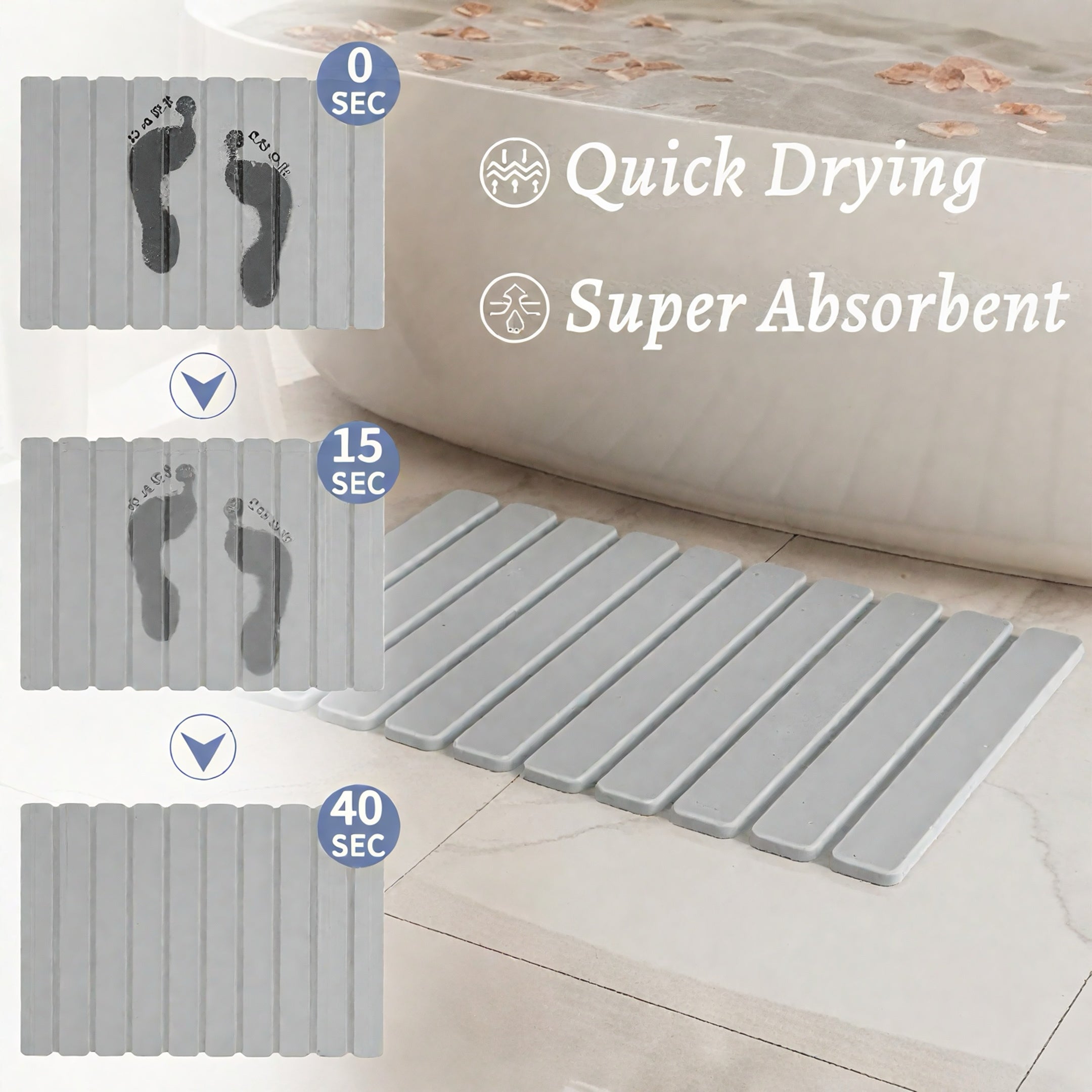 Zenora Foldable Bathroom Stone Matt