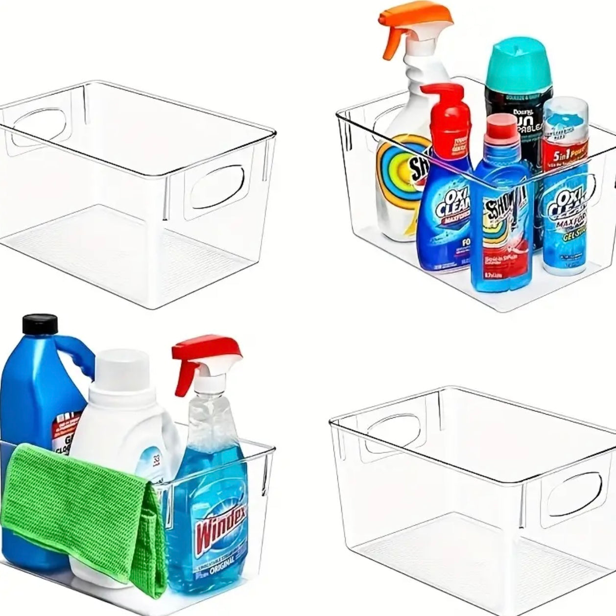 Zenora 4pcs Clear Drawer Organizer Bins