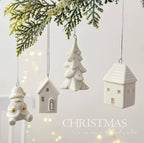 Zenora White Ceramic Christmas Tree Ornaments