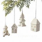Zenora White Ceramic Christmas Tree Ornaments