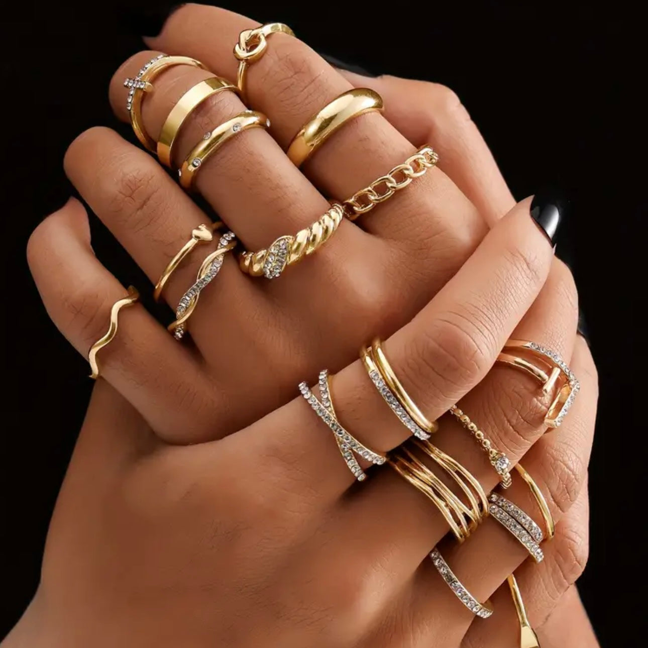 Luxe Amour 20-Piece Zirconia Stacking Ring Set