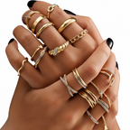 Luxe Amour 20-Piece Zirconia Stacking Ring Set