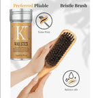 Zenora Slick Back Hair Brush & Wax Stick Set