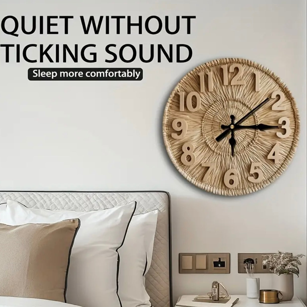 Zenora Rustic Wicker-Look Wall Clock