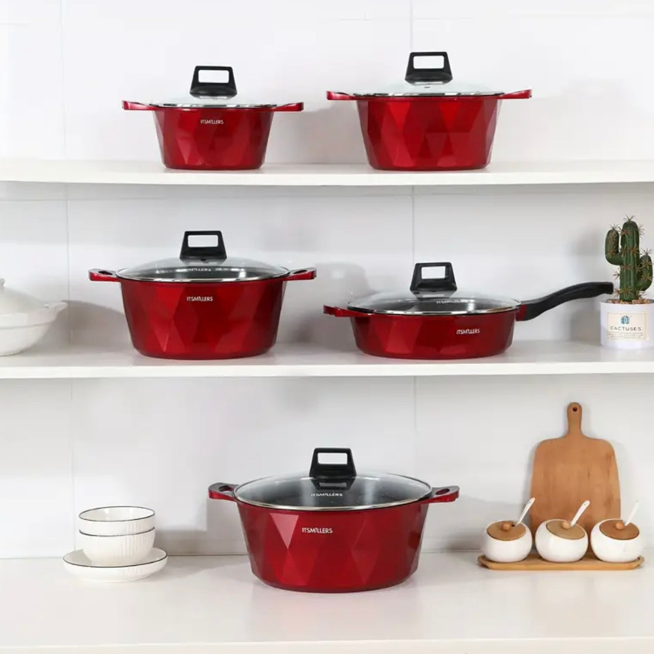 Zenora Multi-Piece Ceramic-Coated Cookware Set