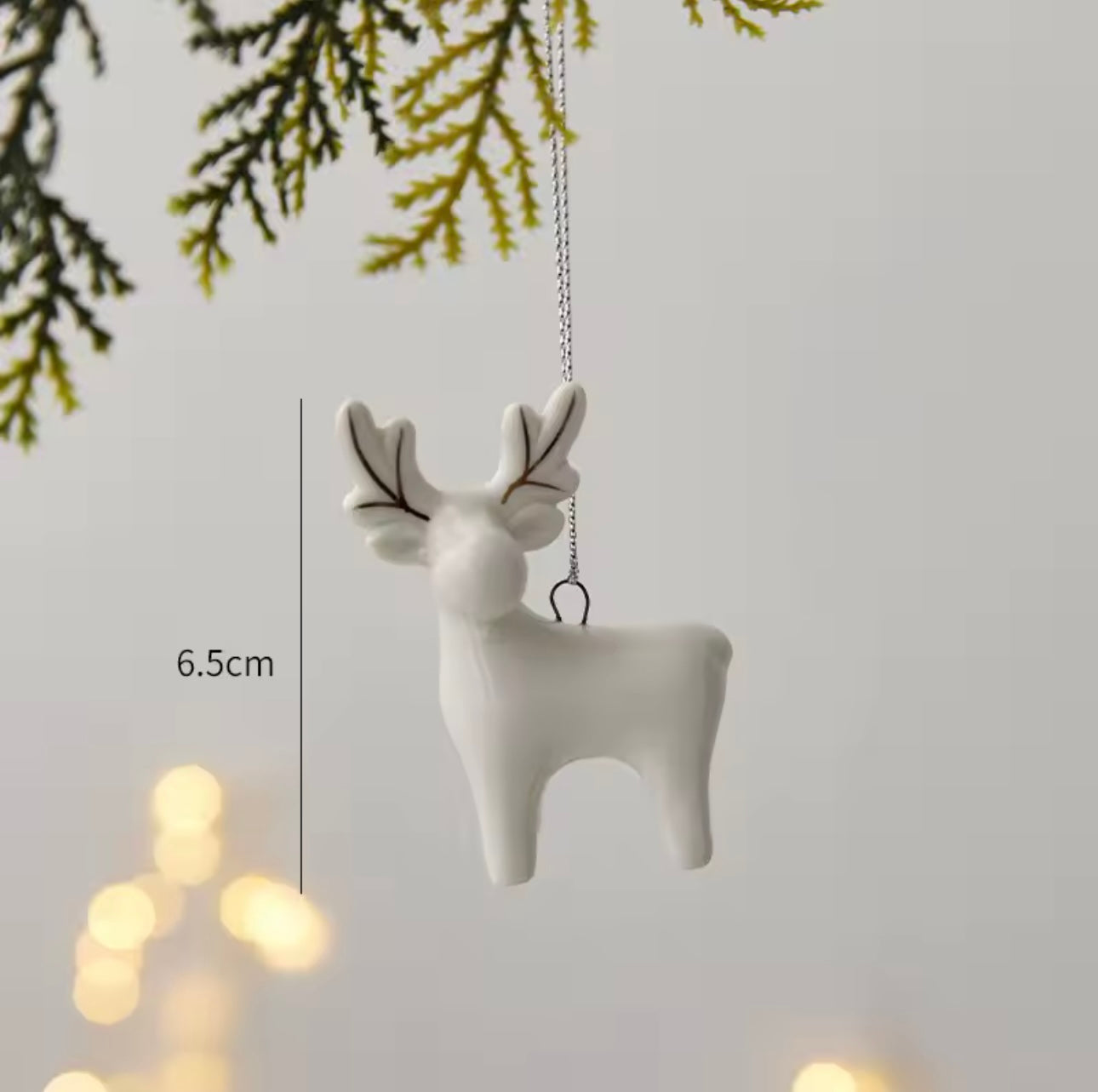 Zenora White Ceramic Christmas Tree Ornaments