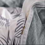 Zenora 4-Piece Thickened Leaf Print Duvet Cover Set