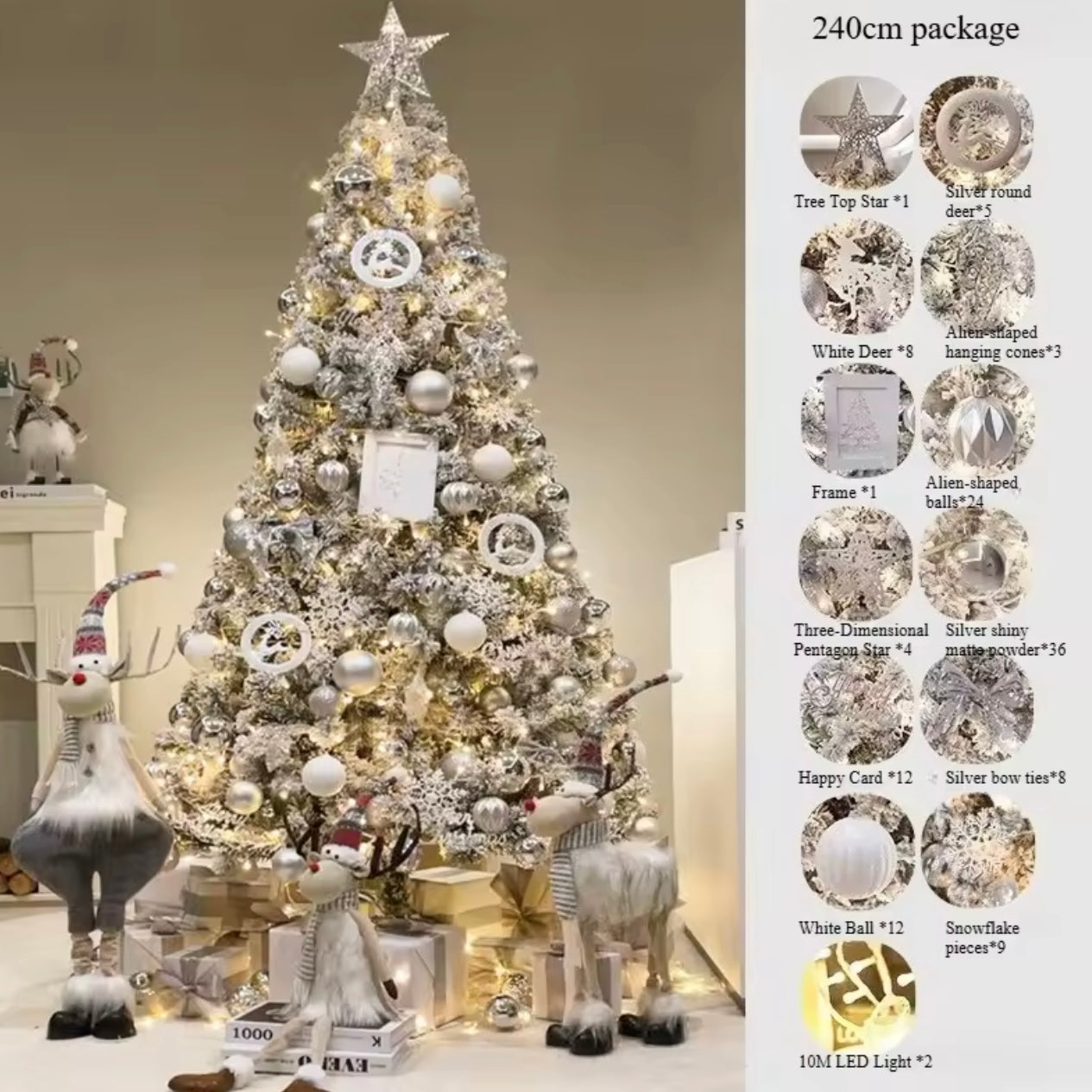 Zenora Luxury Encrypted Snowfall Christmas Tree with Decoration Package