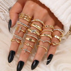 Luxe Amour 20-Piece Zirconia Stacking Ring Set