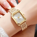 Éclat Duo 2-Piece Luxury Square Women’s Watch & Leaf Bracelet Set