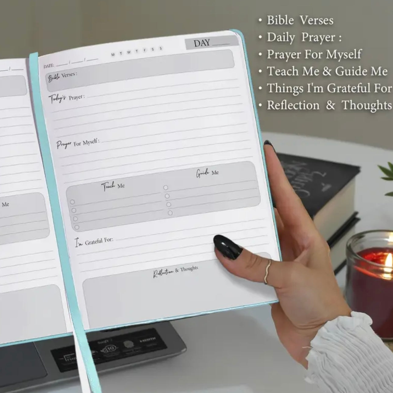 Faux Leather Daily Prayer & Gratitude Journal – Faith-Based Devotional Planner & Spiritual Reflection Notebook | Christian Prayer Book & Thoughtful Gift for Believers