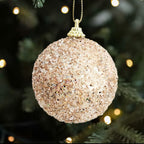 Zenora Champagne Gold Glitter Christmas Balls