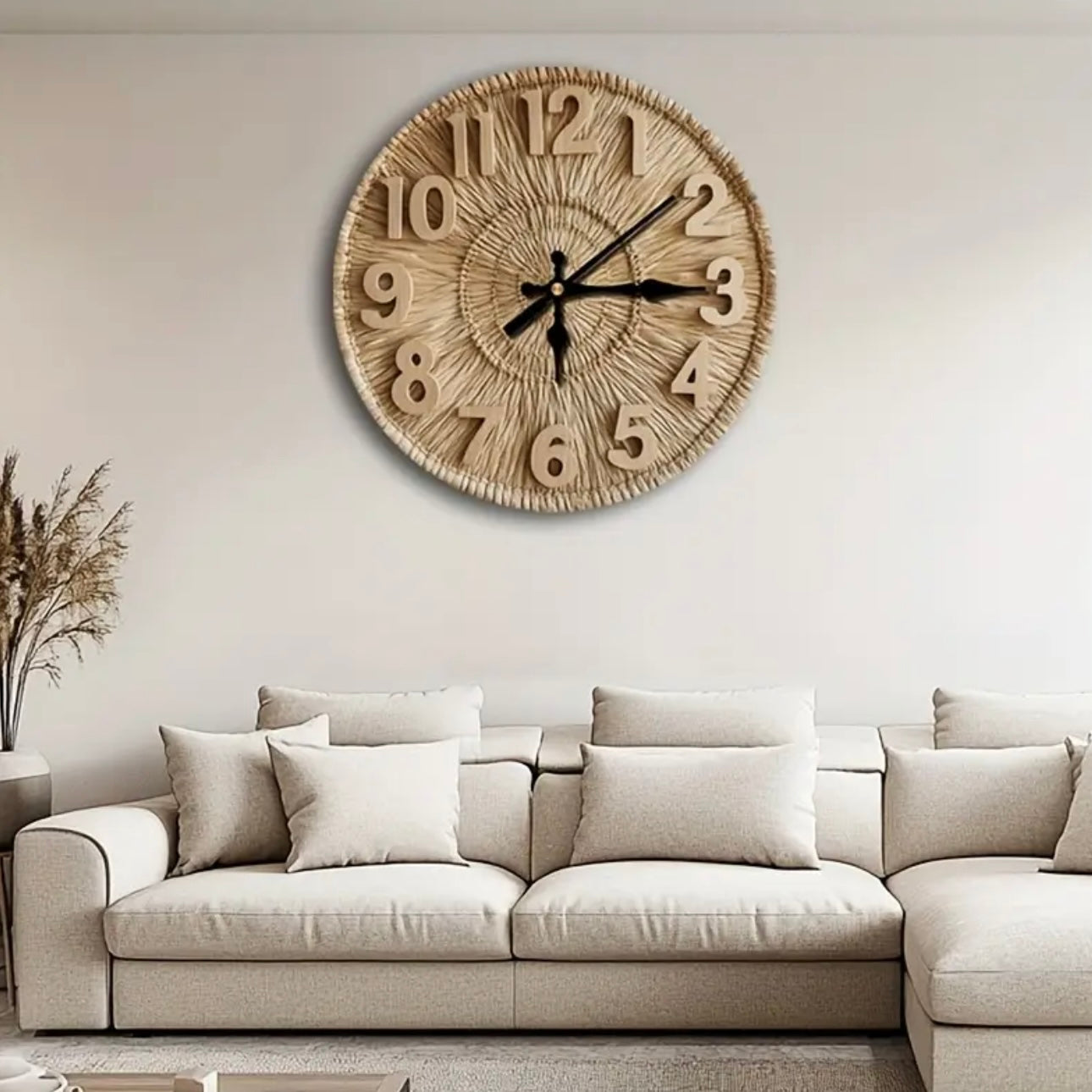 Zenora Rustic Wicker-Look Wall Clock