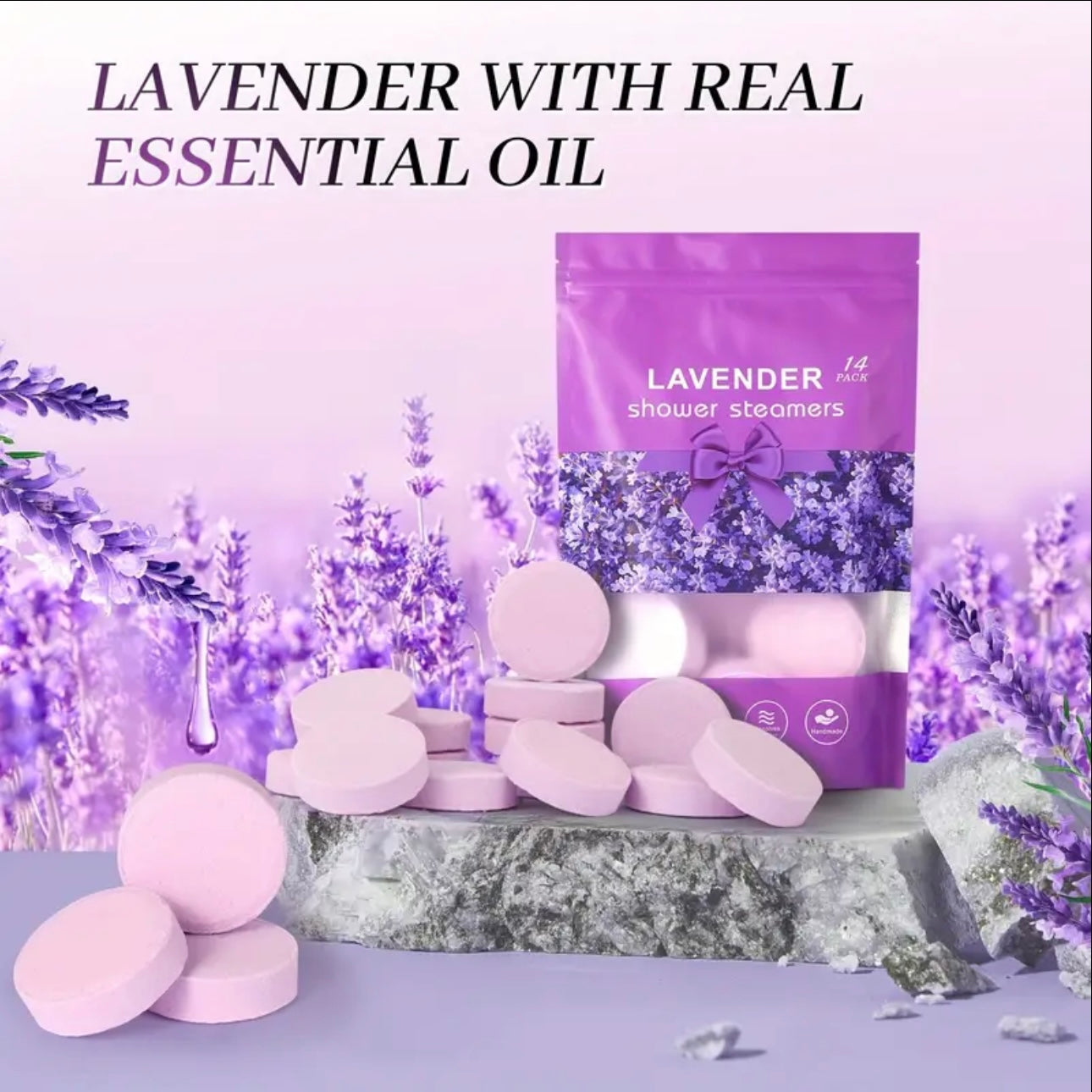 Zenora 14-Pack Lavender Shower Bomb Gift Set