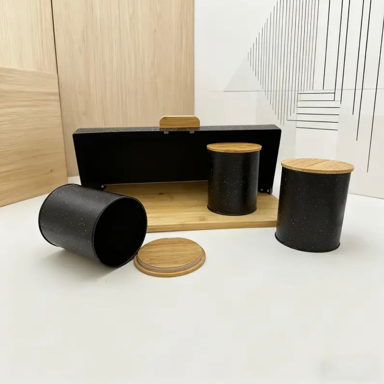 Zenora Bamboo & Iron Flip-Top Storage Box Set
