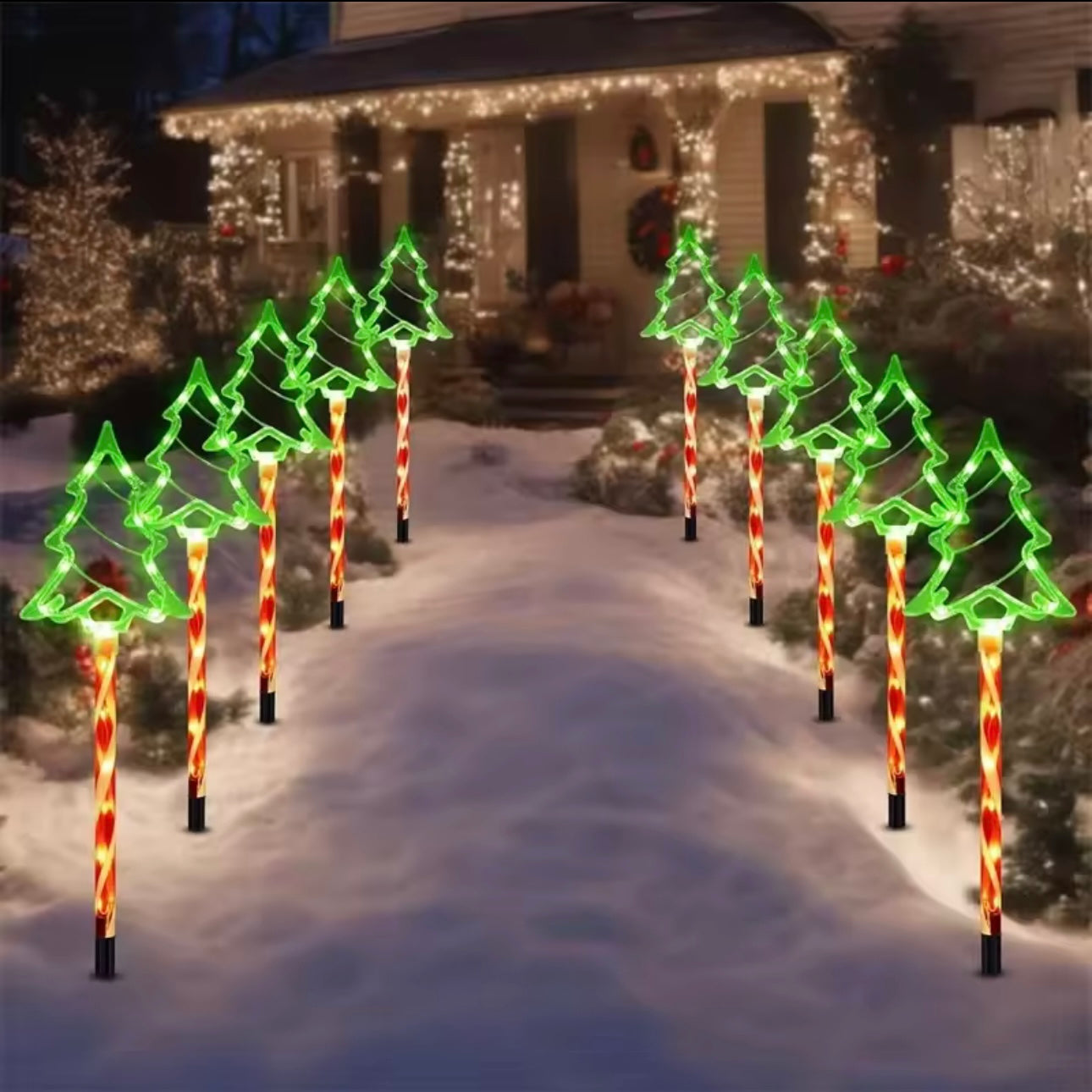 Zenora Solar LED Christmas Ground Lamp Set