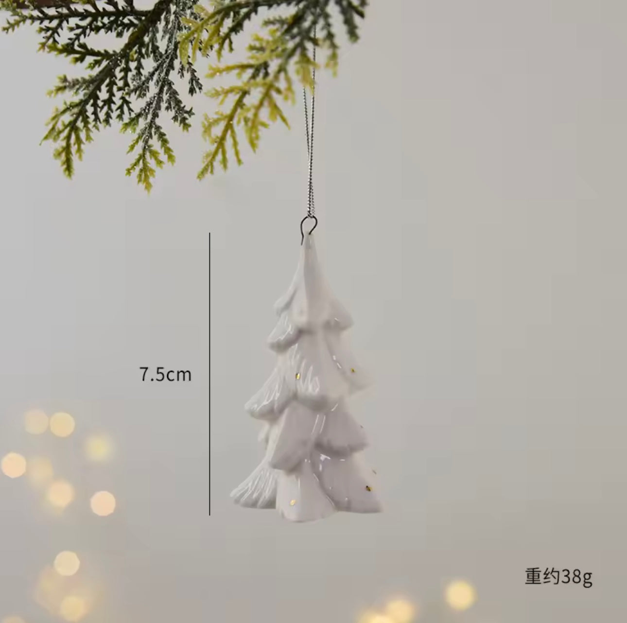 Zenora White Ceramic Christmas Tree Ornaments