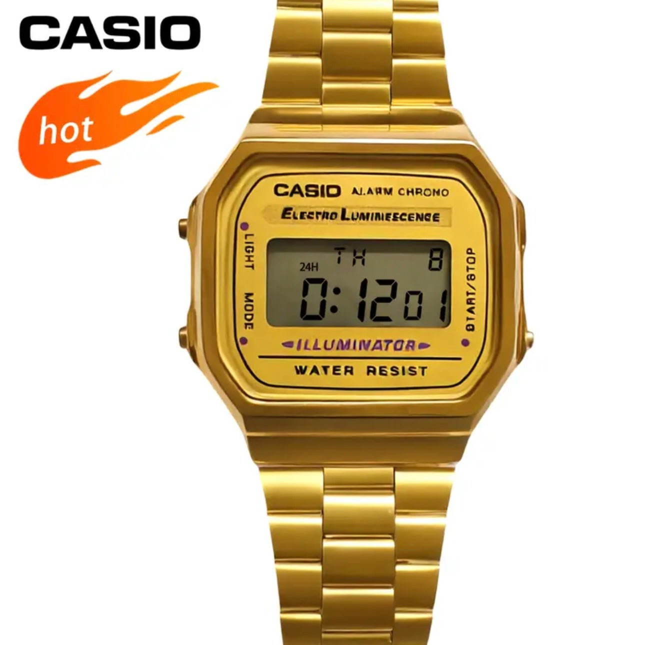 Casio Retro Square Digital Watch – A168 Series Vintage Quartz