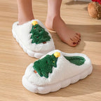 Zenora Men’s Cozy Christmas Tree Plush Slippers