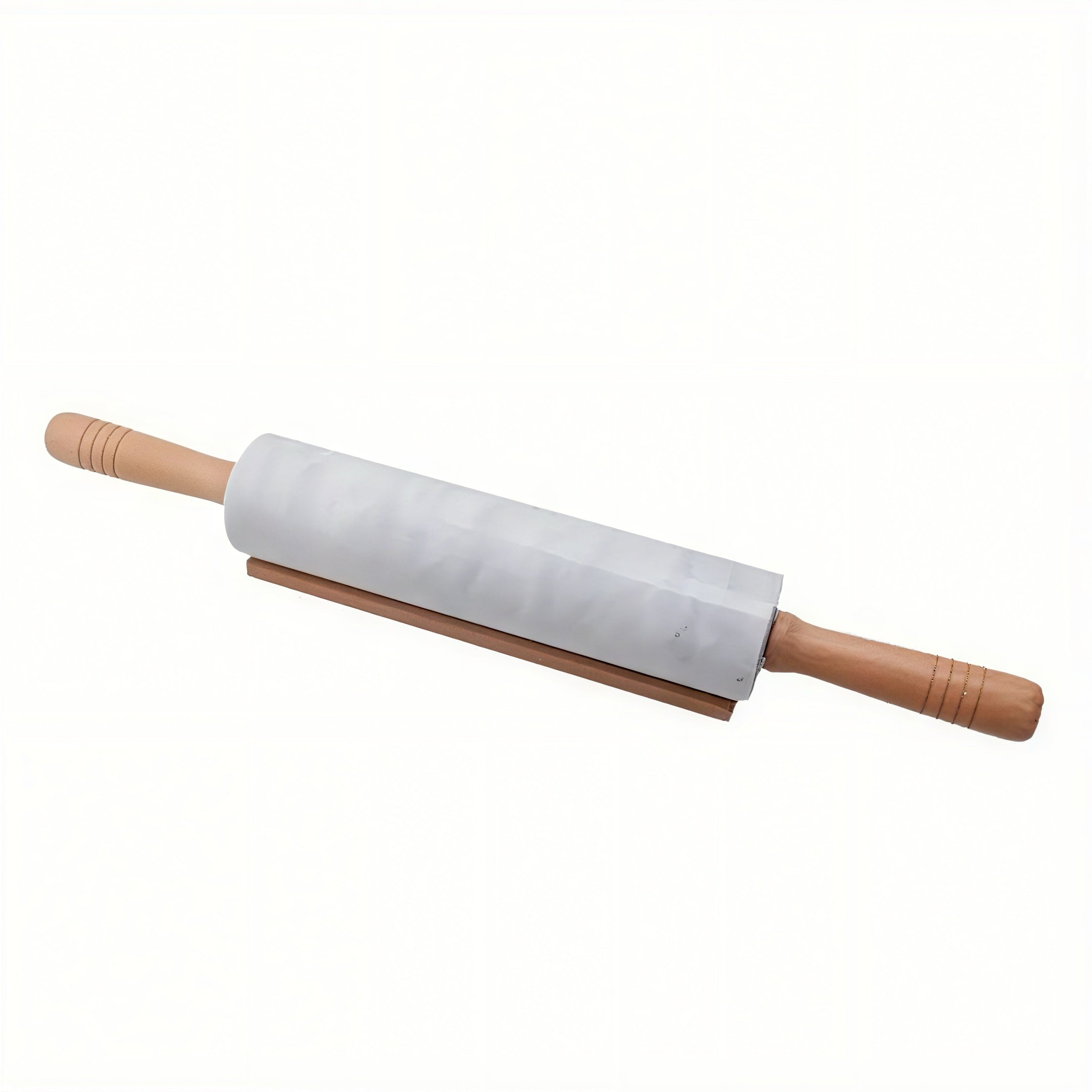 Zenora Marble Rolling Pin with Wooden Handles & Base