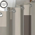 Zenora Contemporary Gray & White Vertical Stripe Curtain Set