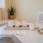 Zenora Wooden & Glass Letter Candle Holder