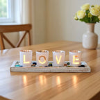 Zenora Wooden & Glass Letter Candle Holder