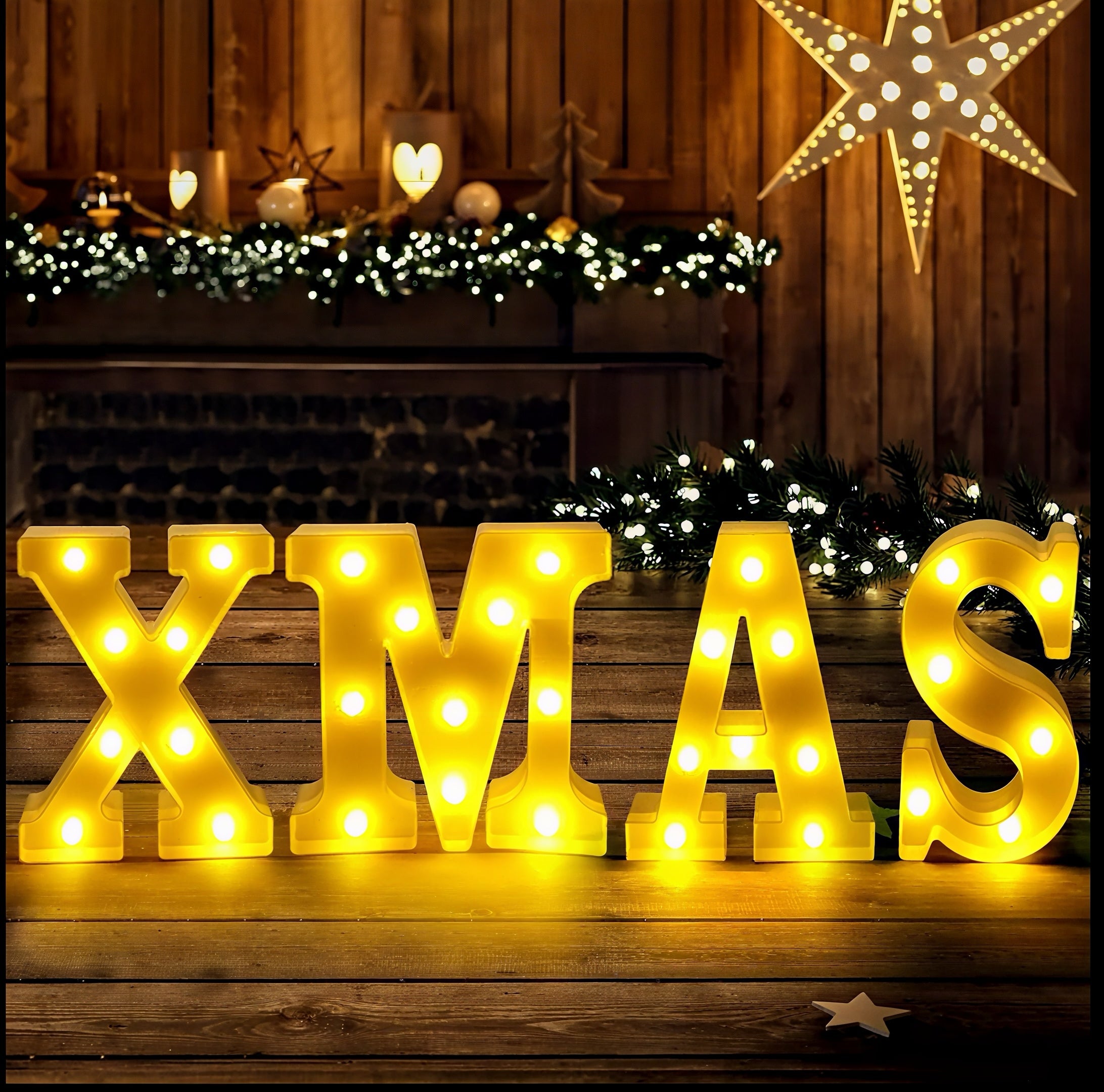 Zenora 4pcs Festive LED XMAS Letter Signs