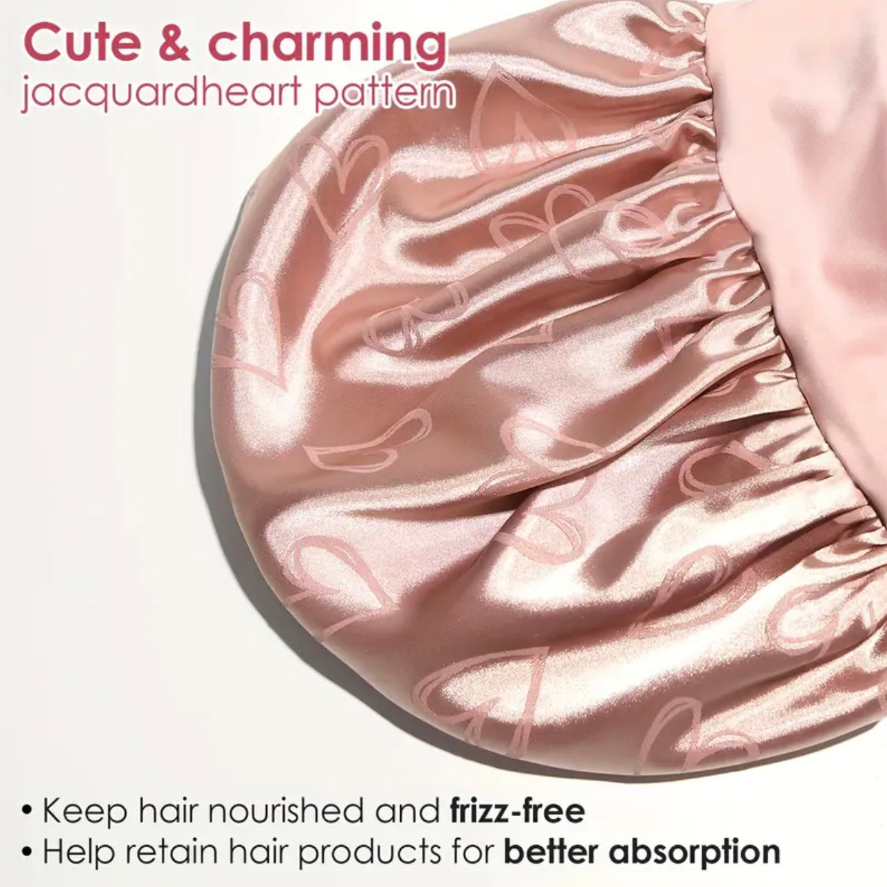 ELLITINA 2-Piece Satin Sleep Bonnet & Matching Scrunchie Set