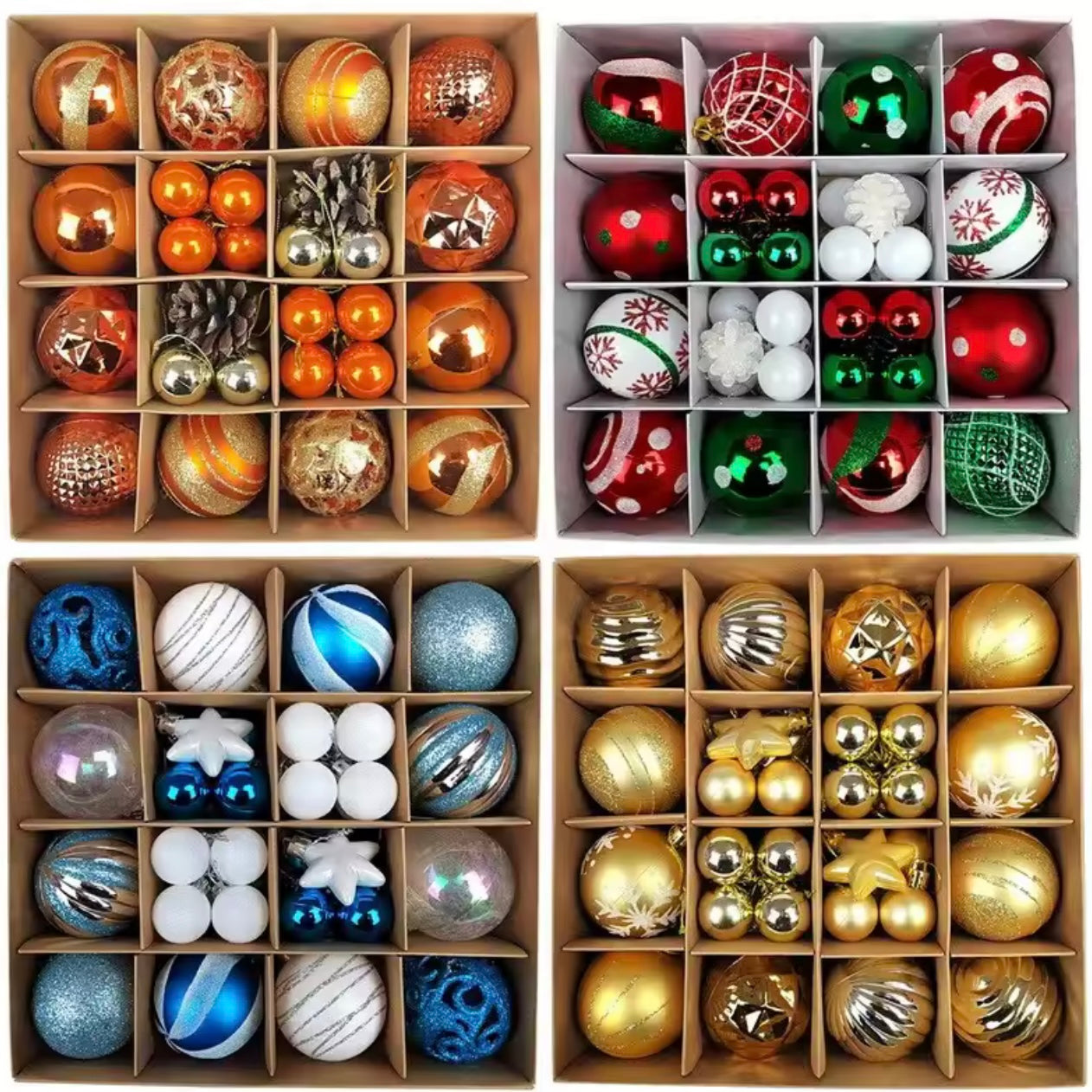 Zenora 44pcs Christmas Ball Hanging Ornaments