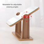 Zenora 360° Rotating HD Makeup Mirror with Woodgrain Finish