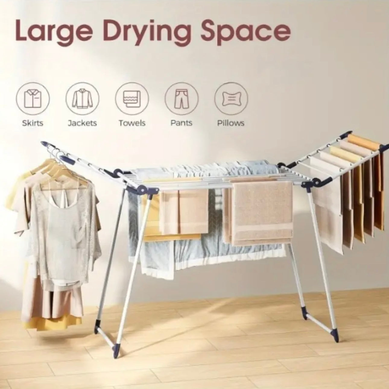Zenora Freestanding Folding Metal Clothes Drying Rack