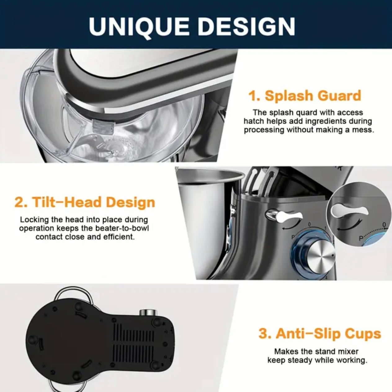 Zenora 1400W Smart Stand Mixer – 6.2L Stainless Steel Bowl