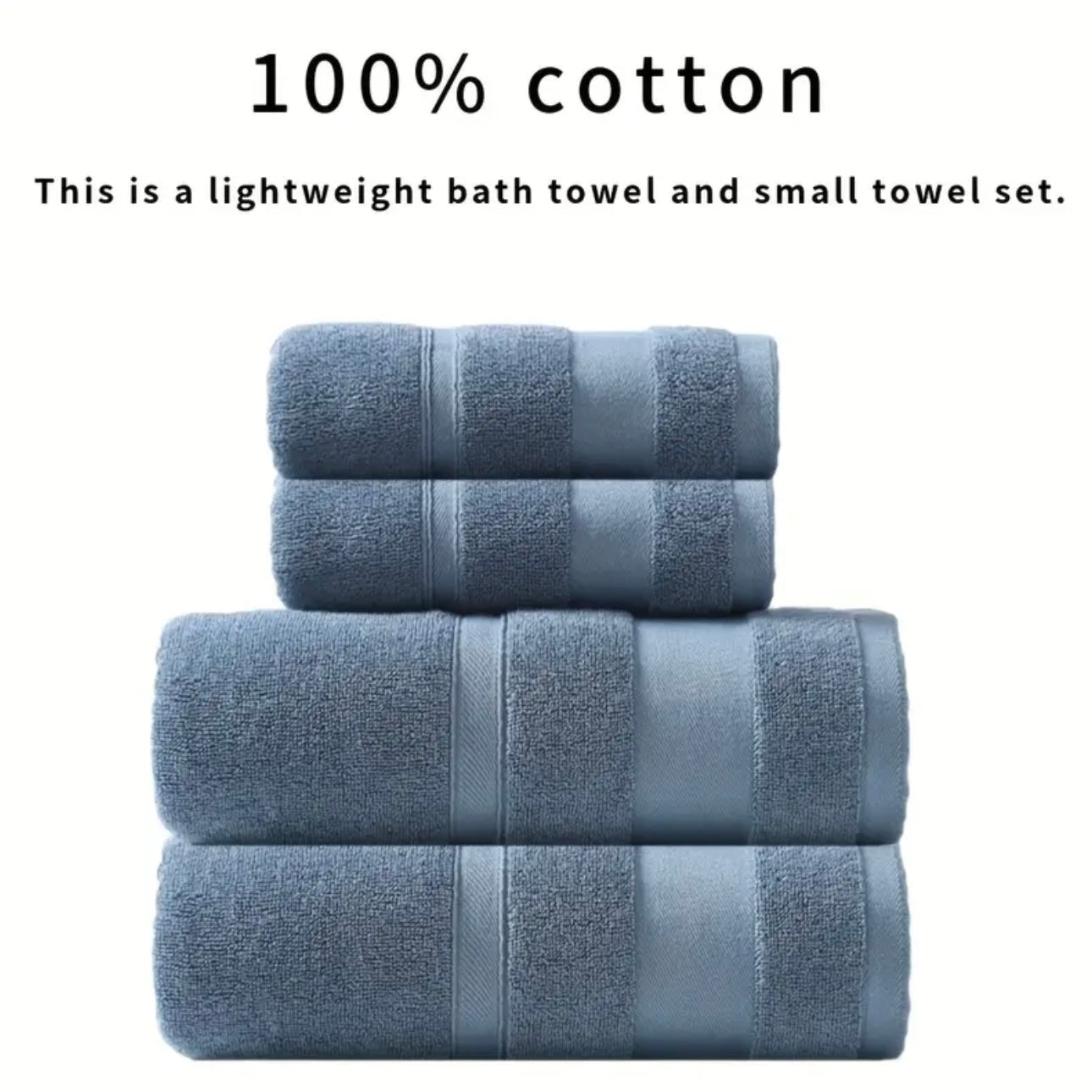 Zenora 4pcs Pure Cotton Bath Towel Set