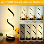 Zenora 2pcs Modern Spiral LED Table Lamps